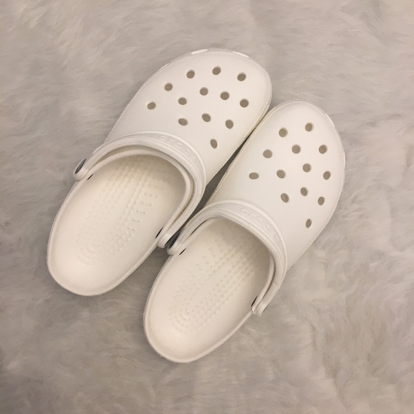 white wedding crocs